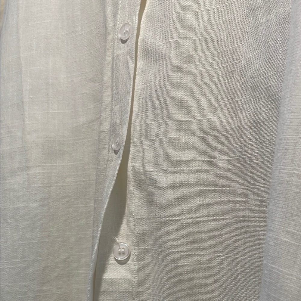 Source Unknown Ivory Textured Button Down Shirt - image 6